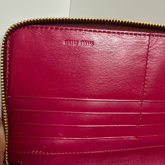 Miu Miu Patent Leather Snake Print Full Zip Large Wallet, Reddish Pink, VGUC - Picture 5 of 15